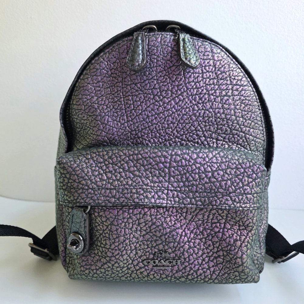 Coach Mini Campus Backpack in Hologram Leather - Picture 2 of 12